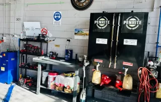 Car service tools and engine oil storage area Car service tools and engine oil storage area