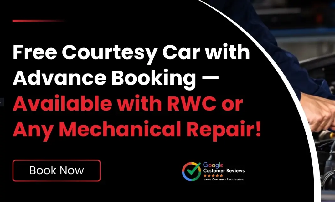 Free courtesy car available banner